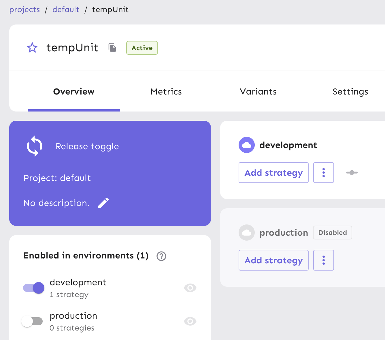 Image of the enabled iOS flag in development environment